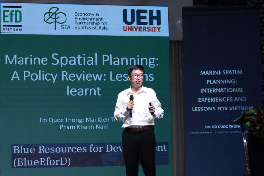 Ho Quoc Thong presented "Marine Spatial Planning: International experiences and lessons for Vietnam"