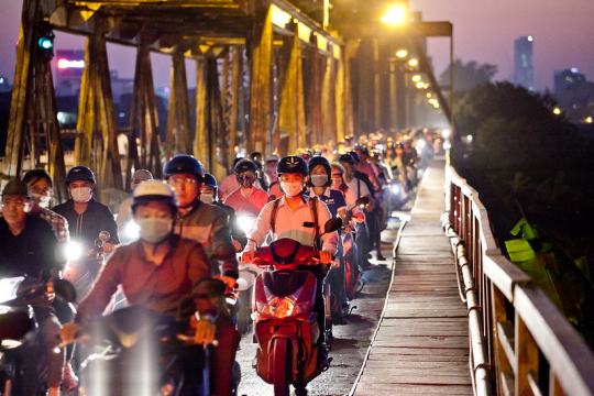 Bicyclists in Hanoi
