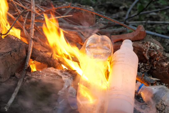 Photo: iStock - "Flame Fire and Smoke Burning Garbage Waste of Plastic to Air Pollution"