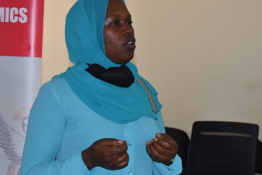 Dr. Aisha Nanyiti speaking during the project launch
