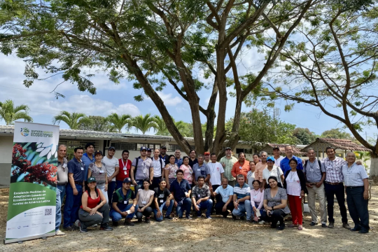 Group of farmers benefiting from the EbA LAC Program. Photo: EbA LAC.