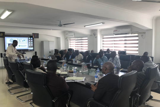 Anthony Amoah addresses the high-level officers at GWCL conference hall, Accra
