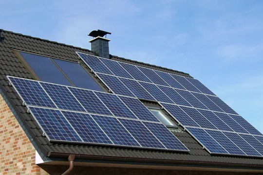 Solar panels in a household
