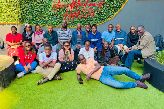 Participants of the training from University of Dar es Salaam and Makerere University in a light moment after training session 