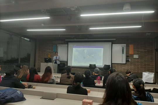 Nikita with students