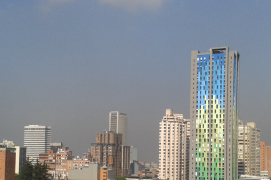 View of air pollution on the south-west of Bogotá. 