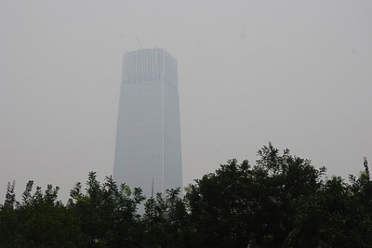 Air pollution in Beijing. Sept 2008. Photo by:Allen Watkin. Wikimedia Commons. 