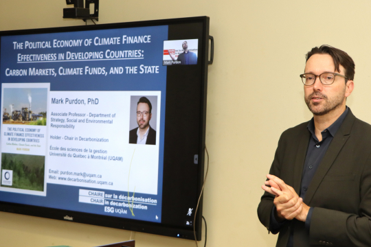 Prof. Mark Purdon introduces the book and his research project at Makerere University: Photo by Jane Anyango