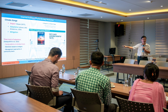 Presentation on climate change adaptation strategies and shrimp aquaculture