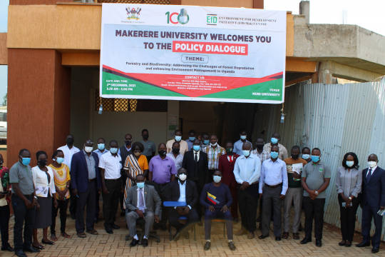 The LCV Chairman, the Vice Chancellor Muni University and the Resident district Commissioner pose for a group photo with participants after the opening ceremony.jpg