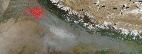 Crop fires and smoke in Northern India -1