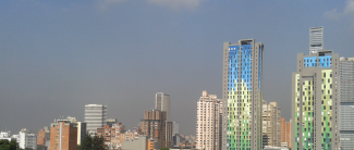 View of air pollution on the south-west of Bogotá. 