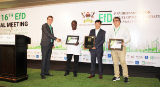 Three winners during the EfD Annual Meeting in Kampala Uganda