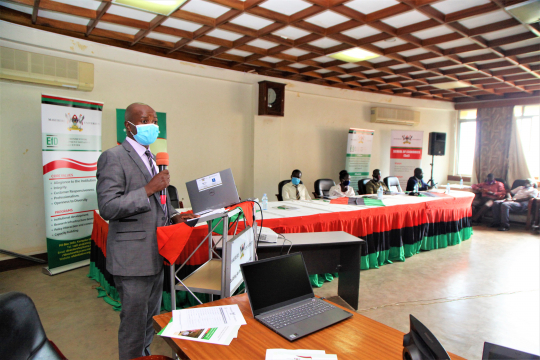 Director EfD-Mak Centre Assoc. Prof. Edward Bbaale presenting