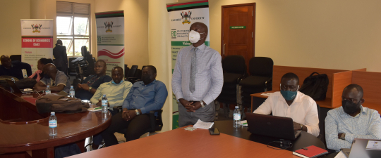 EfD-Mak Centre Director Prof. Edward Bbaale (standing) delivering his closing remarks: Photo: EfD-Mak centre