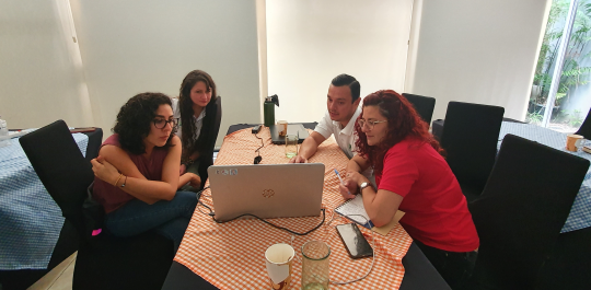 Participants practiced using the modeling tool during the training.