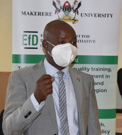 Director EfD-Mak centre Prof. Edward Bbaale giving his welcome remarks .jpg