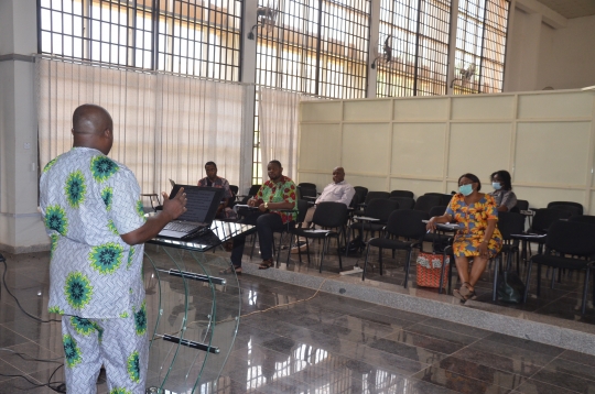 One of the researchers making his presentation during the seminar