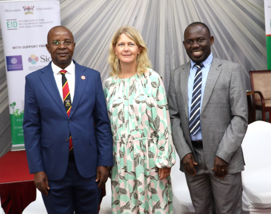 Edward Bbaale , Amb. Maria Hakansson and Peter Babyenda during the function.