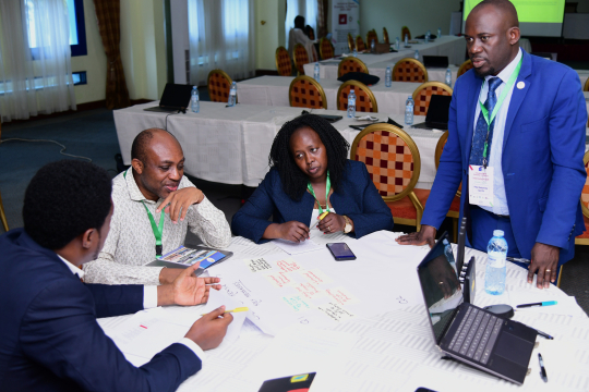 Peter Babyenda( standing during the group discussion on day one: Photo by Jane Anyango