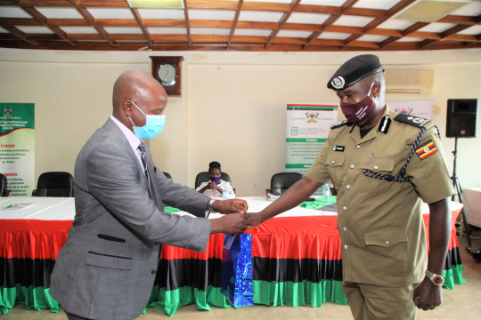EfD-Mak Centre Director, Edward Bbaale and Simon Peter Okoshi, Commandant Environmental Police