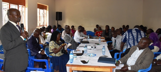 Dr. Edward Bbaale Centre Director making his remarks