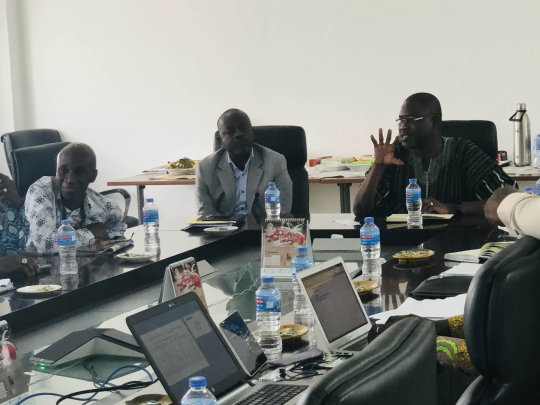Clifford Braimah (speaking) was pleased to welcome EfD Ghana and discuss collaboration opportunities