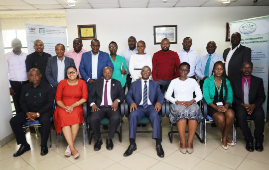 Participants posing for a group photo after the dialogue. Photo by EfD-Mak Centre