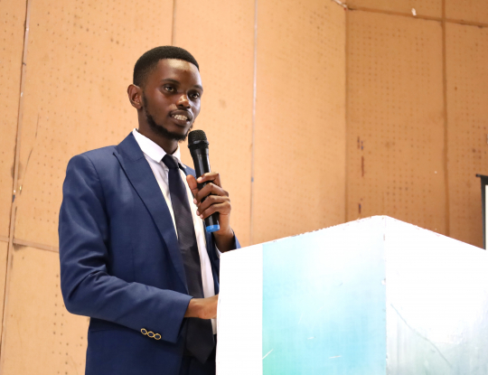 John Roberts Tenywa Team lead GVi speaking on the initiative objectives: Photo by EfD-Mak