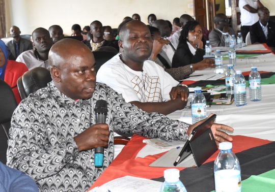 One of the participants contributing during the plenary session