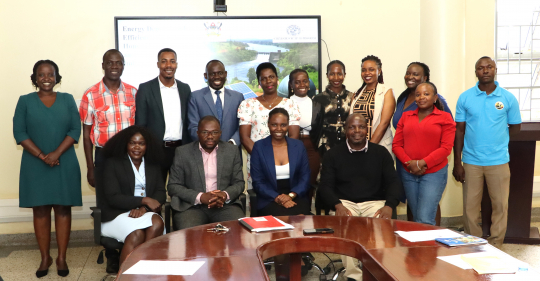 A section of participants in agroup photo after the inception workshop at Makerere university; Photo by Jane Anyango