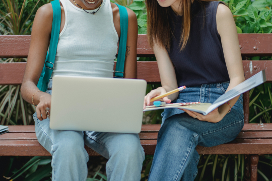 Students on bench