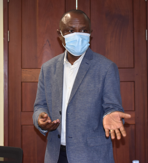 Assoc. Prof. Eria Hisali making his remarks during the project launch:Photo: EfD-Mak Centre