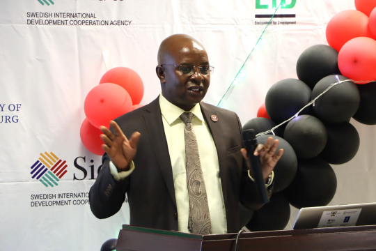 Prof. Bbaale making his remarks