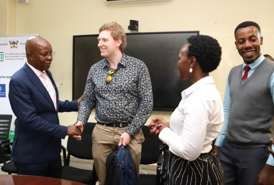 Prof. Edward Bbaale , Dr. Danny Tobin, Dr Alice Turinawe and Gyaviira Ssewankambo after the seminar.