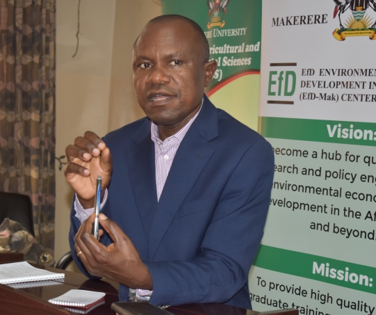 Prof. Eria Hisali speaking during the training