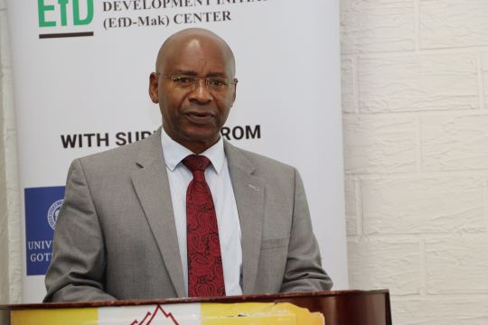 Prof. John Mugisha delivering his remarks 