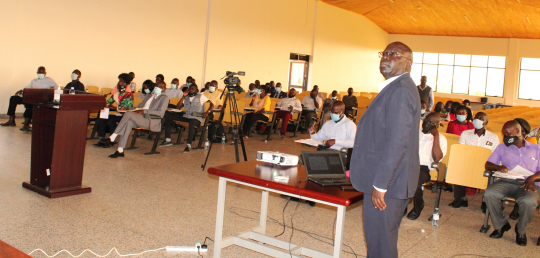 Prof. Robert Kajobe presenting the key note address