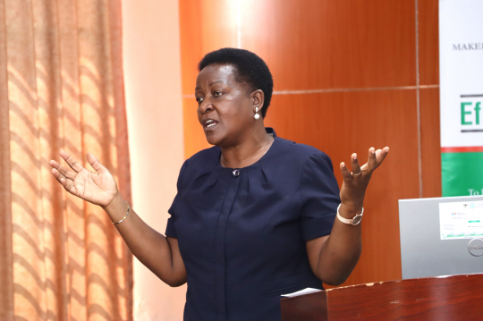 Rebecca Ssabaganzi presenting status of Local Governments in the Management of Natural Resources