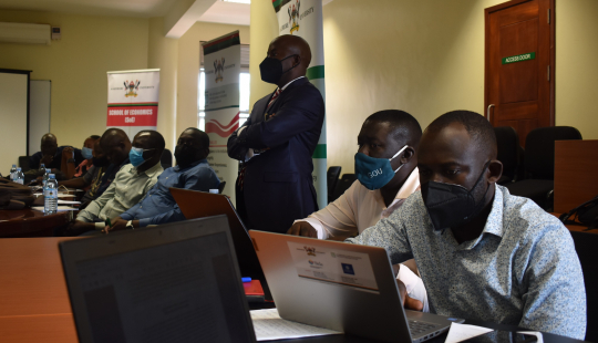 Some of the EfD-Mak research fellows attending the seminar physically : Photo: EfD-Mak Centre