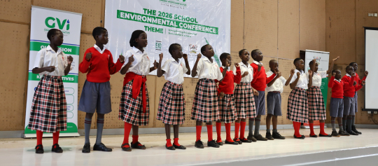 Some pupils performing on stage: Photo by EfD-Mak