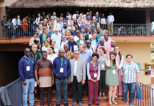 Participants posing for a group photo after the opening ceremony of the 16th EfD Annual meeting in Uganda