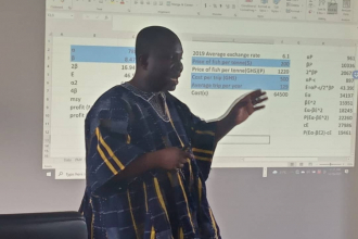 Prof. Akpalu addressing the meeting