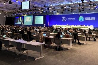 Negotiation room at COP26