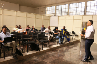 Yonas Alem teaching at an in-person training workshop in Nigeria